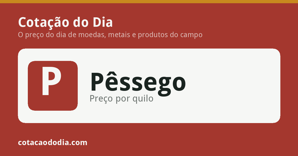 Preço do Pêssego Hoje | Cotação por quilo